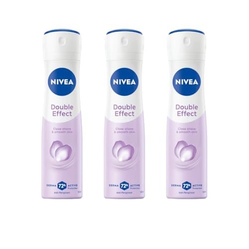 NIVEA Double Effect Anti-Perspirant Spray for Women, 72H Sweat & Odor Protection, Avocado Extract, Alcohol-Free Deodorant, Smooth Underarms, 200ml, Pack of 3 Avelisse