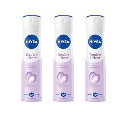 NIVEA Double Effect Anti-Perspirant Spray for Women, 72H Sweat & Odor Protection, Avocado Extract, Alcohol-Free Deodorant, Smooth Underarms, 200ml, Pack of 3 Avelisse