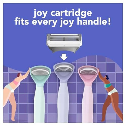 JOY Lavender Razor for Women – Shave Kit with 1 Handle, 3 Razor Blade Refills & Shower Holder (Violet) Avelisse