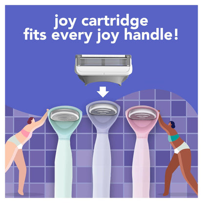 JOY Lavender Razor for Women – Shave Kit with 1 Handle, 3 Razor Blade Refills & Shower Holder (Violet) Avelisse