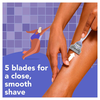 JOY Lavender Razor for Women – Shave Kit with 1 Handle, 3 Razor Blade Refills & Shower Holder (Violet) Avelisse