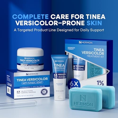 Hermon Tinea Versicolor Soap 2 Bars - Clinically Proven Multi-Functional Treatment for Tinea Versicolor, Athlete's Foot, Jock Itch, Ringworm - Fast Acting, Soothes, Cleanses, and Restores Skin Health Avelisse