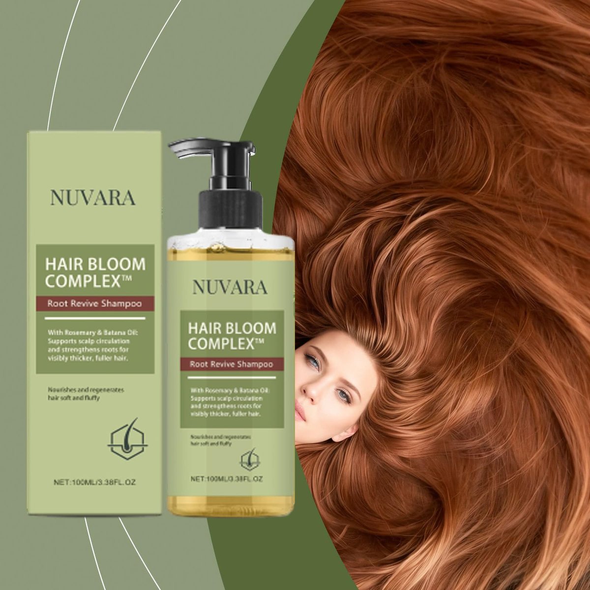 nuvara Root Revival Shampoo – Volumizing & Strengthening for Thinning, Fine, Damaged Hair (3.38 oz) Avelisse