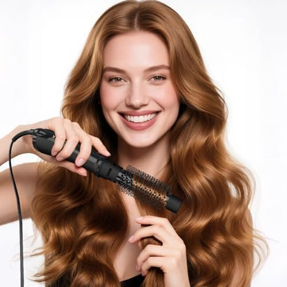 Hot Air Brush for All Hair Types – Ionic Blow Dryer & Styler with Simple 2 Heat/2 Speed Controls, Ceramic Titanium Anti-Frizz Barrel, 1000W Fast Volumizing & Smoothing Avelisse
