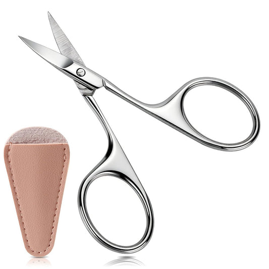 Hdama Small Scissors for Grooming - Professional Mini Trimming Scissors for Eyebrows, Mustache, Beard, Nose Hair and Facial Hair - Stainless Steel