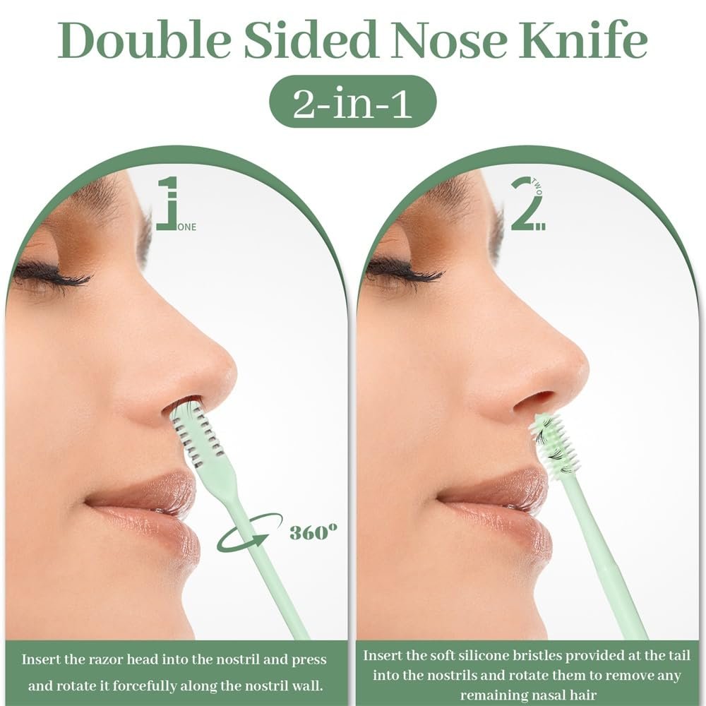 Wrusuh 5-Pack Double-Sided Nose Knife – 2-in-1 Nasal Hair Trimmer for Precise, Comfortable Grooming (Men & Women) - görsel 4