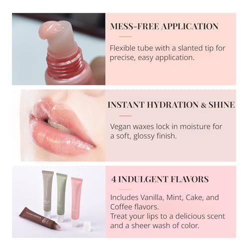 4 PCS Summer Special Lip Balm Butter - Hydrating Sheer Tinted Lip Gloss with Shea Butter & Olive Oil, Nourishing Dry Lips, Pack of 4 - görsel 10