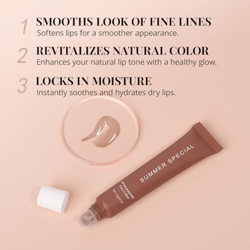 4 PCS Summer Special Lip Balm Butter - Hydrating Sheer Tinted Lip Gloss with Shea Butter & Olive Oil, Nourishing Dry Lips, Pack of 4 - görsel 6