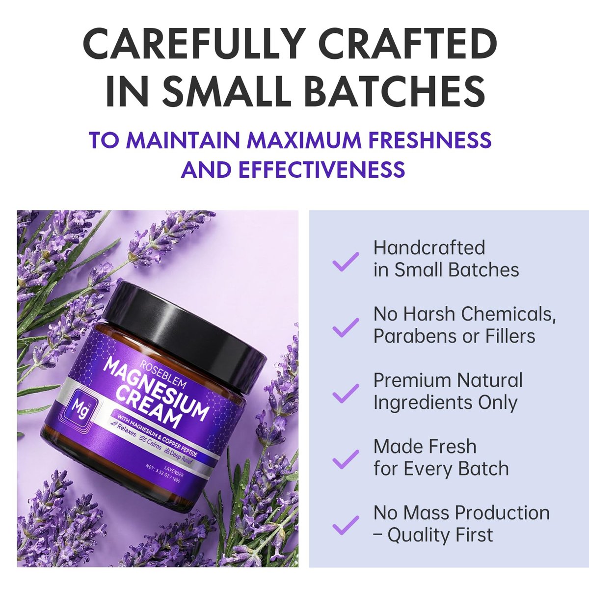 Magnesium Cream with Copper Peptide & Lavender – Muscle Relief & Sleep Support, Moisturizing Body Cream with Shea Butter & Jojoba Oil for Sensitive Skin, Daily Use, 3.53 oz Avelisse