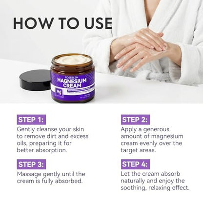 Magnesium Cream with Copper Peptide & Lavender – Muscle Relief & Sleep Support, Moisturizing Body Cream with Shea Butter & Jojoba Oil for Sensitive Skin, Daily Use, 3.53 oz Avelisse