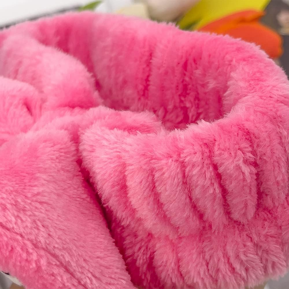 Saileg Kawaii Cartoon Headband - Cute Anime Spa Headband for Women, Soft Microfiber Coral Fluffy Towel Hairband for Face Washing, Makeup, Skincare (KT) - görsel 4