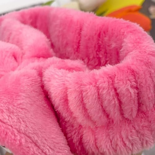 Saileg Kawaii Cartoon Headband - Cute Anime Spa Headband for Women, Soft Microfiber Coral Fluffy Towel Hairband for Face Washing, Makeup, Skincare (KT) - görsel 3