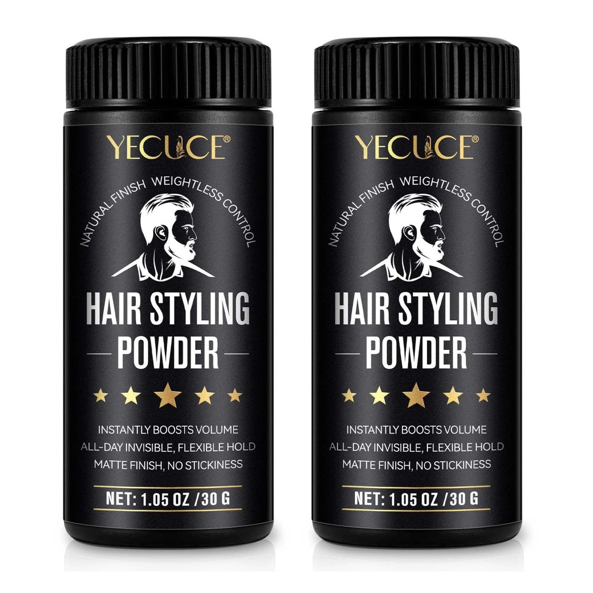 Yecuce Hair Powder for Men 2-Pack – Volumizing Texture Powder for All Hair Types, Natural Matte Finish, Non-Oily, 2.1 oz Total Avelisse