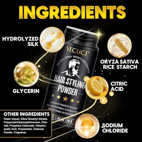 Yecuce Hair Powder for Men 2-Pack – Volumizing Texture Powder for All Hair Types, Natural Matte Finish, Non-Oily, 2.1 oz Total Avelisse