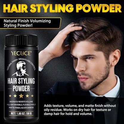 Yecuce Hair Powder for Men 2-Pack – Volumizing Texture Powder for All Hair Types, Natural Matte Finish, Non-Oily, 2.1 oz Total Avelisse
