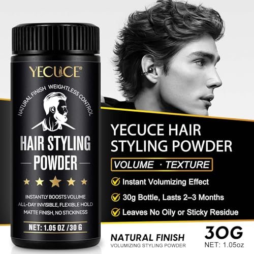 Yecuce Hair Powder for Men 2-Pack – Volumizing Texture Powder for All Hair Types, Natural Matte Finish, Non-Oily, 2.1 oz Total Avelisse