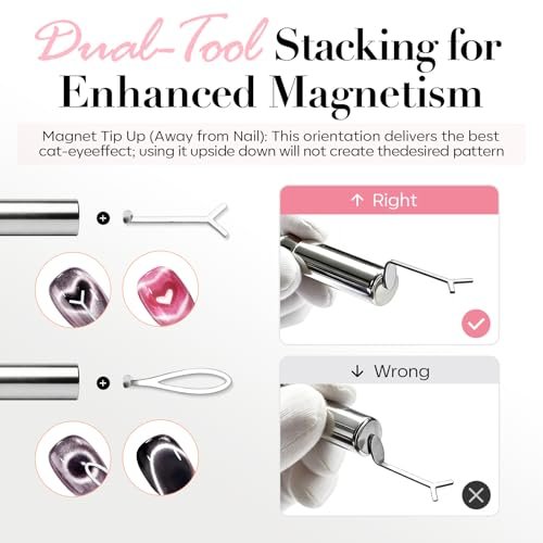 14PCS Cat Eye Magnet Nail Art Tools Set by AZUREBEAUTY – Powerful Cateye Gel Nail Polish Magnet Sticks for Heart, French, Black Hole & Glassy Effects - görsel 4