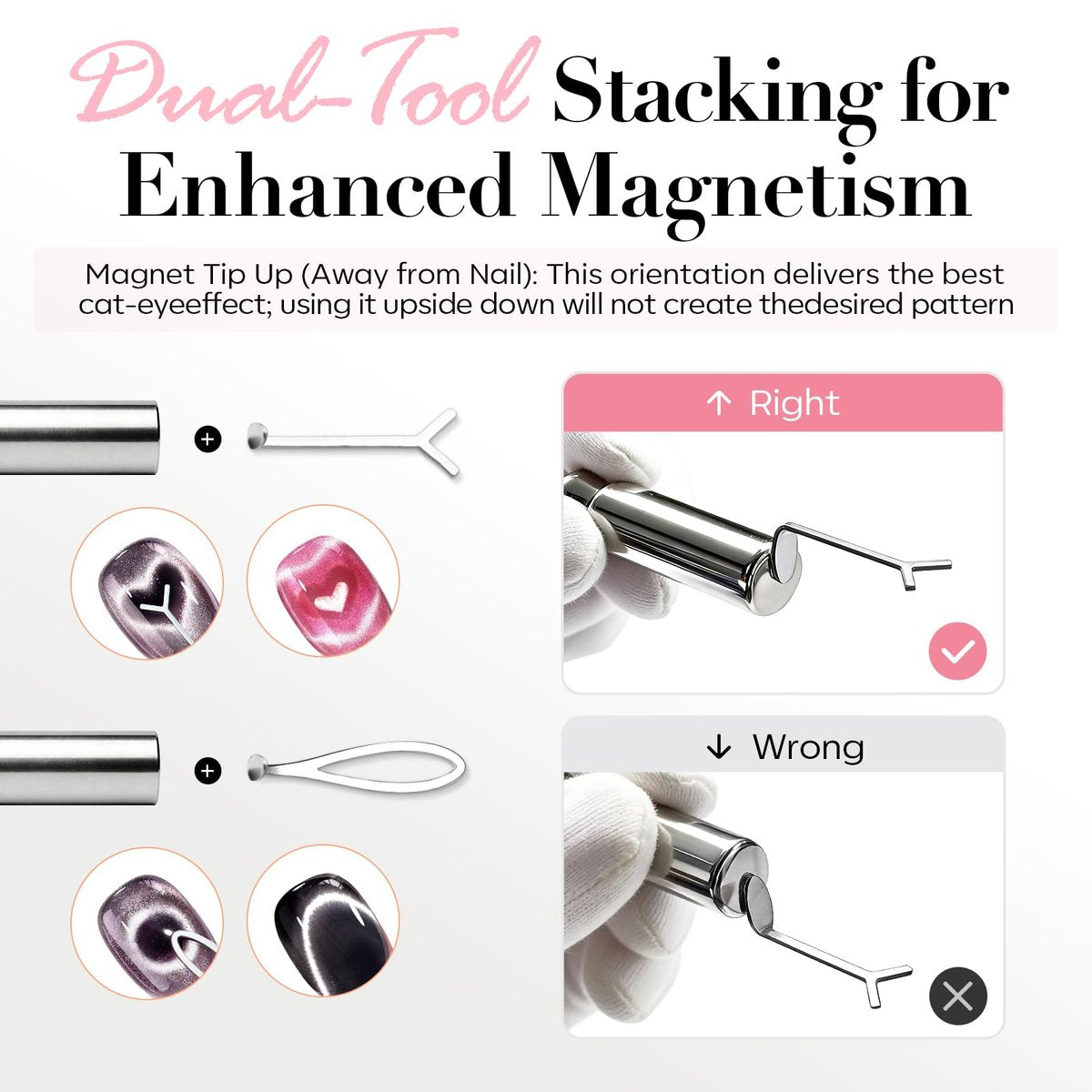 14PCS Cat Eye Magnet Nail Art Tools Set by AZUREBEAUTY – Powerful Cateye Gel Nail Polish Magnet Sticks for Heart, French, Black Hole & Glassy Effects - görsel 3