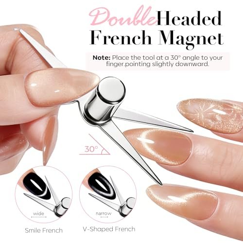 14PCS Cat Eye Magnet Nail Art Tools Set by AZUREBEAUTY – Powerful Cateye Gel Nail Polish Magnet Sticks for Heart, French, Black Hole & Glassy Effects - görsel 8