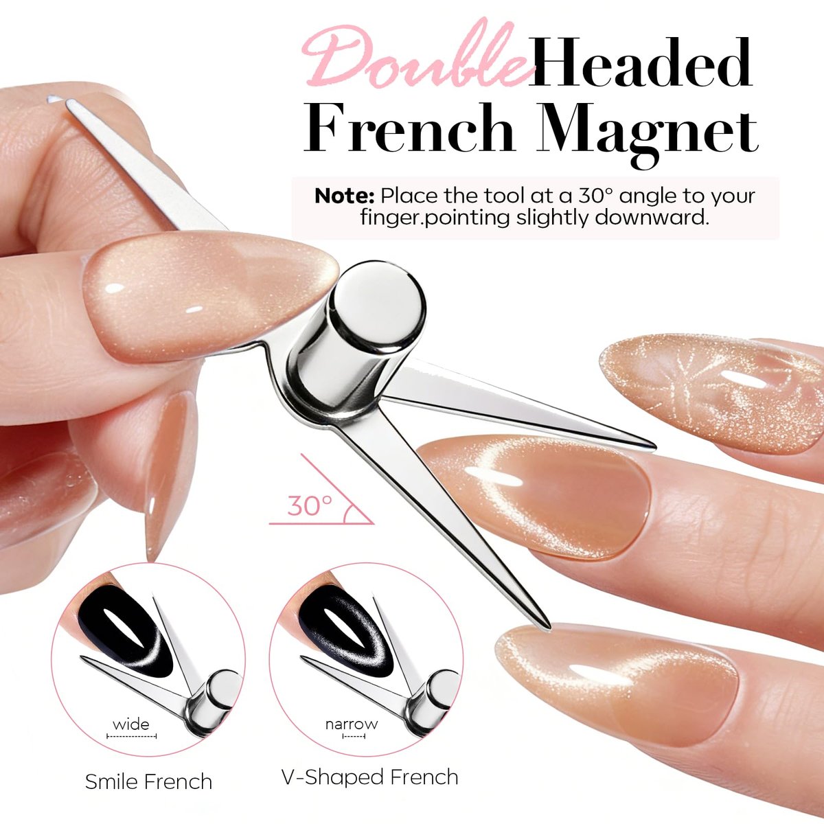 14PCS Cat Eye Magnet Nail Art Tools Set by AZUREBEAUTY – Powerful Cateye Gel Nail Polish Magnet Sticks for Heart, French, Black Hole & Glassy Effects - görsel 7