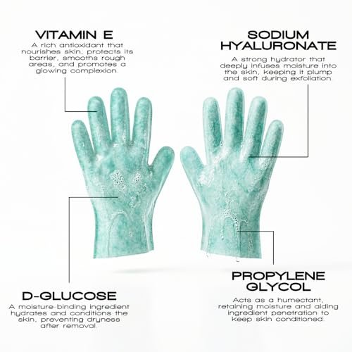 Rose & Caramel Purity Self Tan Remover Gloves, 4 in 1, Removes Self Tan, Smoothes Skin, Boosts Skin's Performance & Enhances Skin's Appearance (6 Pairs of Gloves) Avelisse