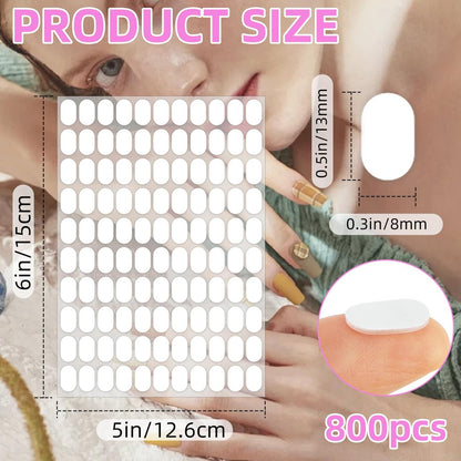 800 Pcs False Tip Double Sided Adhesive Tapes - Pre-cut Strips for Nail Art Holder, Clear Nails Stand Sticky Tabs, Nail Adhesive Tapes for Practice Holder Color Chart Book