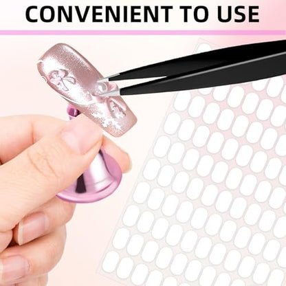800 Pcs False Tip Double Sided Adhesive Tapes - Pre-cut Strips for Nail Art Holder, Clear Nails Stand Sticky Tabs, Nail Adhesive Tapes for Practice Holder Color Chart Book