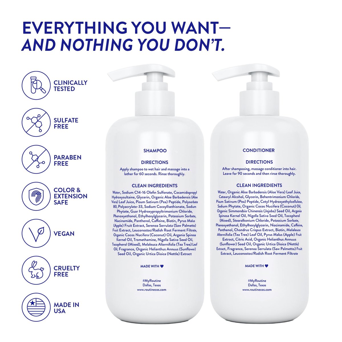 Routine Wellness Anti-Thinning Volumizing Shampoo and Conditioner Set for Thinning Hair & Hair Loss - Grow Your Confidence with Biotin & DHT Blockers - Orange Blossom & Sandalwood Set Avelisse