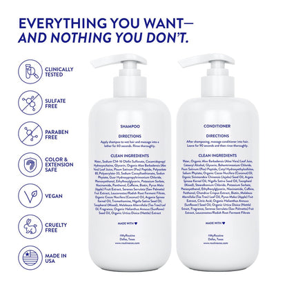 Routine Wellness Anti-Thinning Volumizing Shampoo and Conditioner Set for Thinning Hair & Hair Loss - Grow Your Confidence with Biotin & DHT Blockers - Orange Blossom & Sandalwood Set Avelisse
