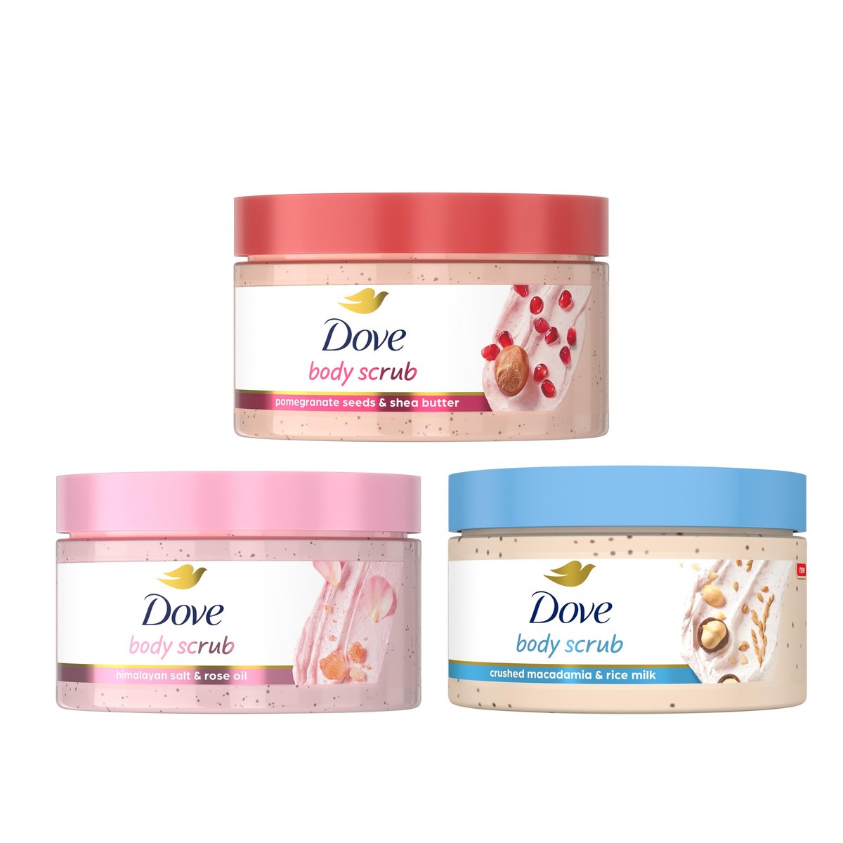 Dove Mixed Body Scrub Trial Pack – 3 Pack for Silky-Smooth, Nourished Skin (3.5 oz Each) - görsel 2