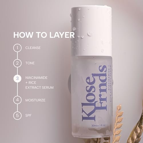 Niacinamide & Rice Extract Facial Serum – Hydrating Glow Serum with Hyaluronic Acid, Centella, and Licorice for Smooth Texture, Daily Radiance, and Healthy Skin Barrier Support - 1 fl oz Avelisse