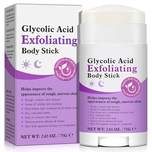 Glycolic Acid Exfoliating Body Stick – 7% AHA & 0.5% BHA Solid Exfoliator for Rough, Bumpy Skin, KP & Dark Spots – No Mess, No Rinse – with Shea Butter - görsel 2