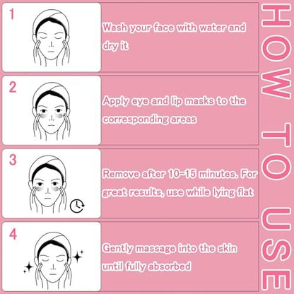 FNOLECY 20 Pairs Lip Mask & Eye Mask, 24K Crystal Collagen Under Eye Patches for Puffy Eyes, Party Favors Adults, Bridesmaid Gifts, Bachelorette Party Accessories, Skincare Bulk, Galentines Day Gifts