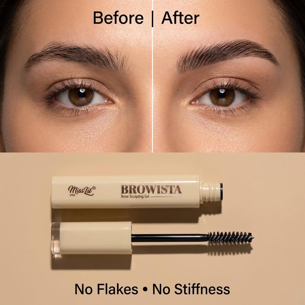 MISS LIL USA BROWISTA Strong Hold Clear Eyebrow Gel – Long-Lasting, Flake-Free, Natural Finish (0.5 oz) Avelisse