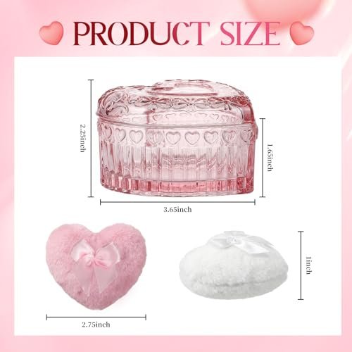 Crystal Powder Puff and Container Set – Soft Washable Velour Face & Body Makeup Sponge (Pink, 1 Count) - görsel 3