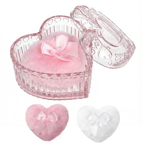 Crystal Powder Puff and Container Set – Soft Washable Velour Face & Body Makeup Sponge (Pink, 1 Count) - görsel 1
