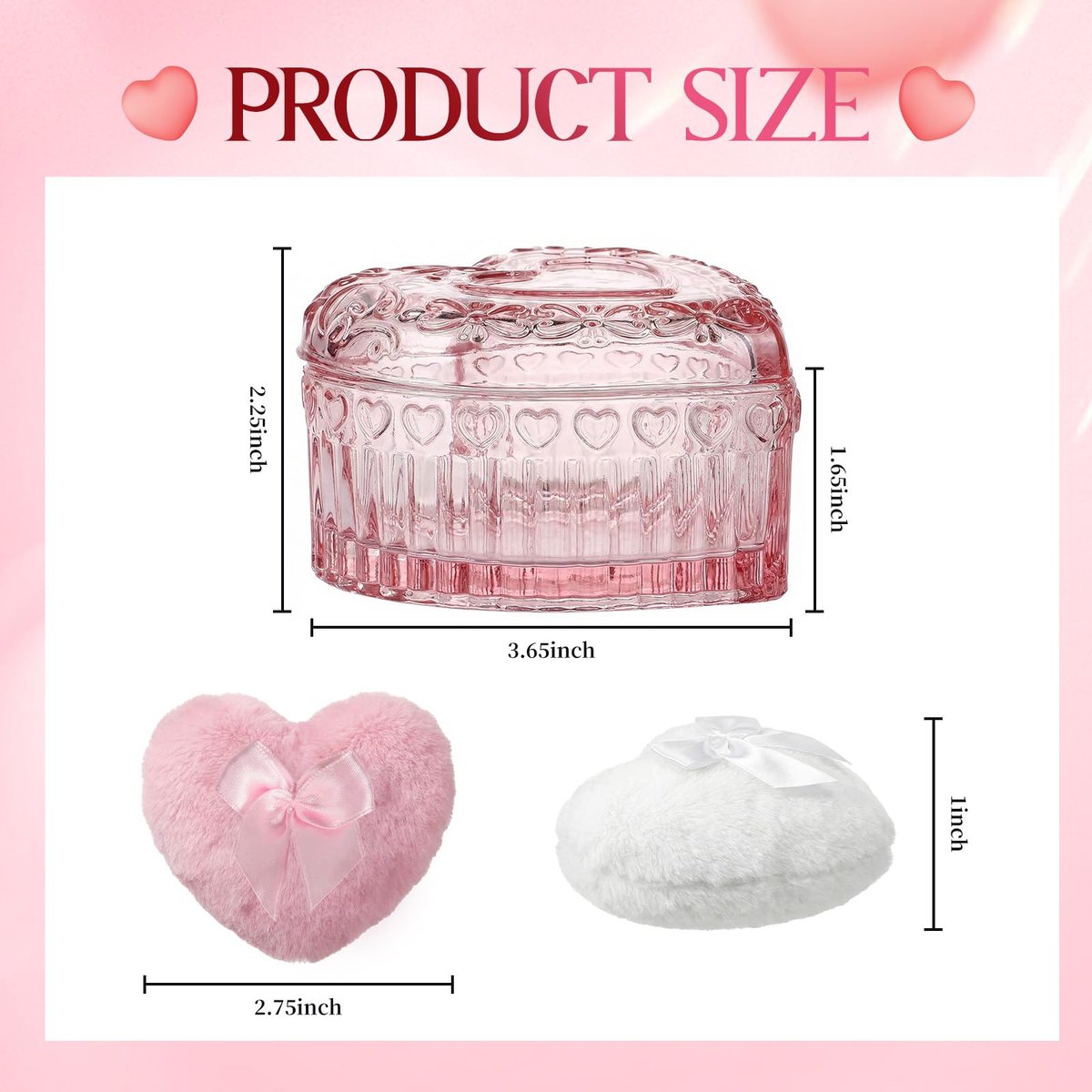 Crystal Powder Puff and Container Set – Soft Washable Velour Face & Body Makeup Sponge (Pink, 1 Count) - görsel 4
