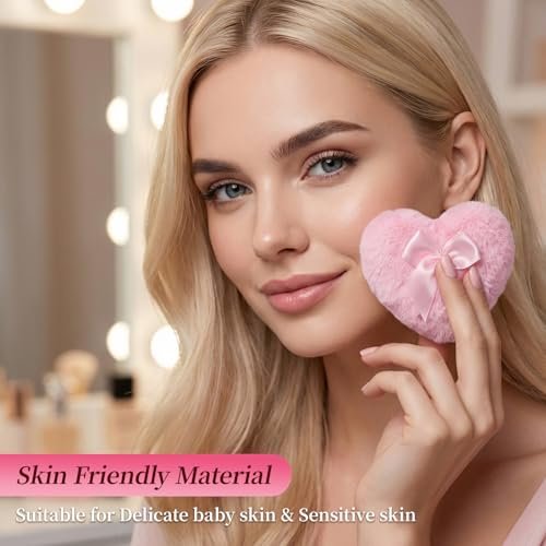 Crystal Powder Puff and Container Set – Soft Washable Velour Face & Body Makeup Sponge (Pink, 1 Count) - görsel 13