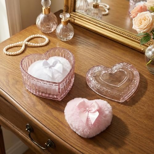 Crystal Powder Puff and Container Set – Soft Washable Velour Face & Body Makeup Sponge (Pink, 1 Count) - görsel 11