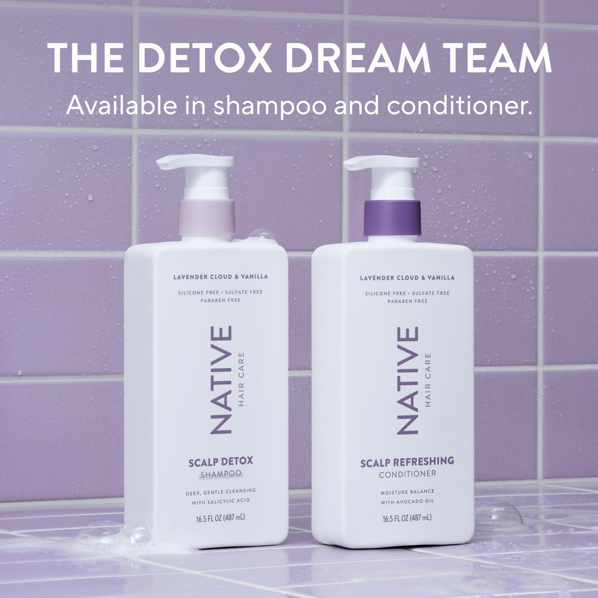 Native Scalp Detox Shampoo Lavender Cloud & Vanilla - 16.5 fl oz for Gentle Cleansing & Scalp Balance - görsel 17