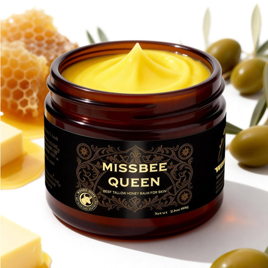 Beef Tallow & Honey Balm for Skin & Face | Anti-Aging Night Cream | Organic Grass-Fed | Travel Size 2.1 oz