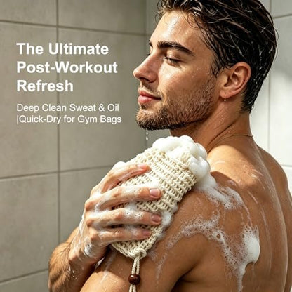 YBONRSQ Soap Bag 6-Pack – Sisal Soap Saver Pouch for Shower & Bath, Reusable Bar Soap Net & Body Scrubber for Gym & Travel
