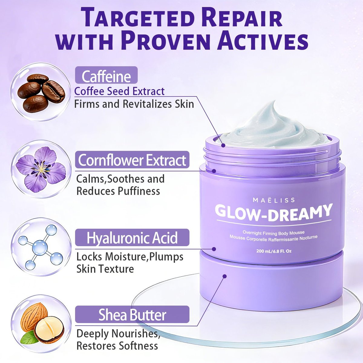 Overnight Toning Body Whip - Firming Night Cream for Loose Crepey Skin on Arms, Thighs & Belly | MAËLISS Avelisse
