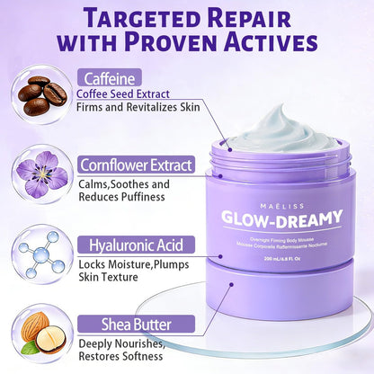 Overnight Toning Body Whip - Firming Night Cream for Loose Crepey Skin on Arms, Thighs & Belly | MAËLISS Avelisse