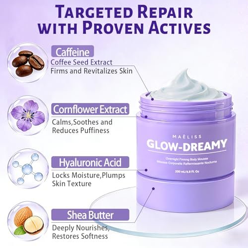 Overnight Toning Body Whip - Firming Night Cream for Loose Crepey Skin on Arms, Thighs & Belly | MAËLISS Avelisse