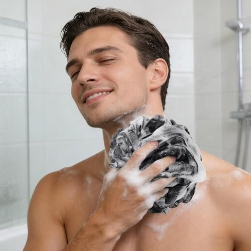 BTYMS XXL Large Loofah Bath Sponge 100g/pc, 6 Pcs Exfoliating Mesh Pouf Shower Puffs for Men and Women - görsel 12