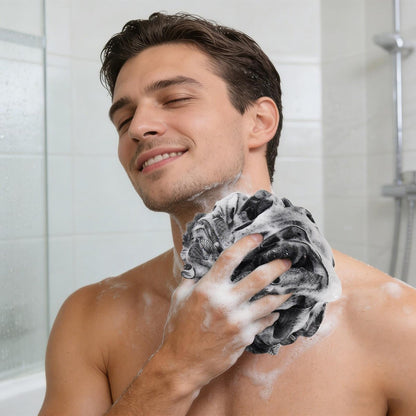 BTYMS XXL Large Loofah Bath Sponge 100g/pc, 6 Pcs Exfoliating Mesh Pouf Shower Puffs for Men and Women