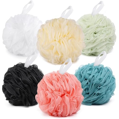 BTYMS XXL Large Loofah Bath Sponge 100g/pc, 6 Pcs Exfoliating Mesh Pouf Shower Puffs for Men and Women - görsel 2