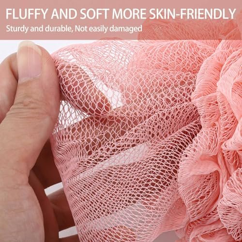 BTYMS XXL Large Loofah Bath Sponge 100g/pc, 6 Pcs Exfoliating Mesh Pouf Shower Puffs for Men and Women - görsel 4