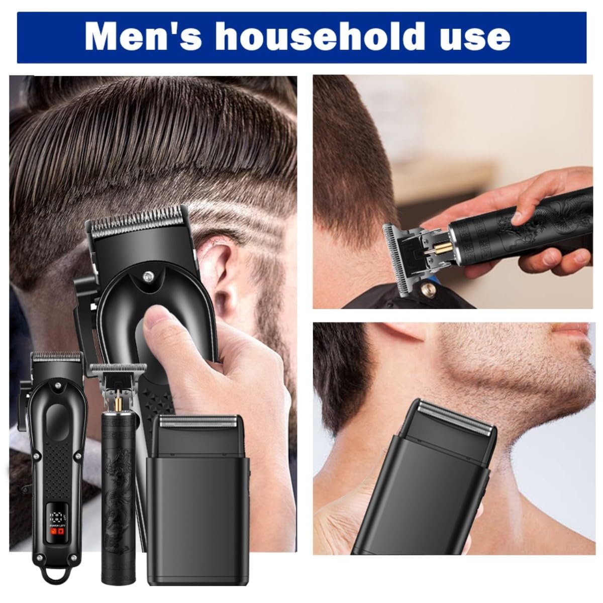 OIYO Hair Clippers Set for Men: Professional Hair Clippers & Trimmers & Electric Foil Shaver for Home Haircuts, Fading, and Beard Trimming - Perfect for Beginners Avelisse